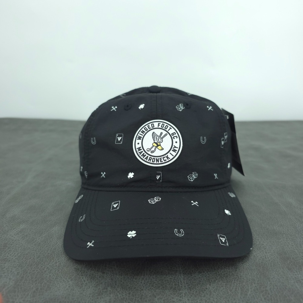 Winged Foot Golf Club Hat Adjustable‎ Black Lucky Levelwear Logo Cap Lightweight